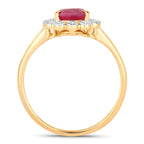 Ruby Ring With Diamonds 1.28 Carats 14K Yellow Gold