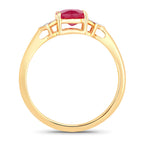 Ruby Ring With Diamonds 1.2 Carats 14K Yellow Gold
