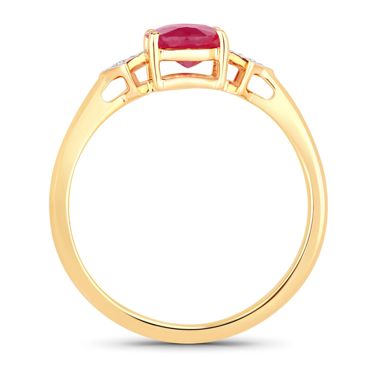 Ruby Ring With Diamonds 1.2 Carats 14K Yellow Gold