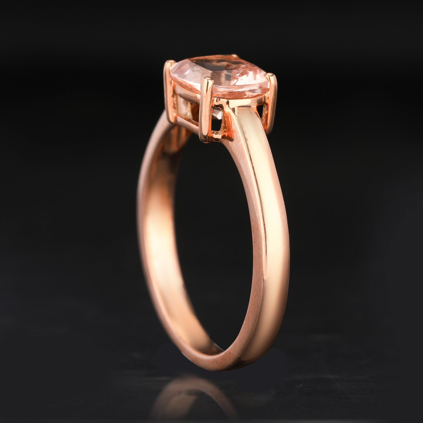 Morganite Ring 1.2 Carats 9K Rose Gold