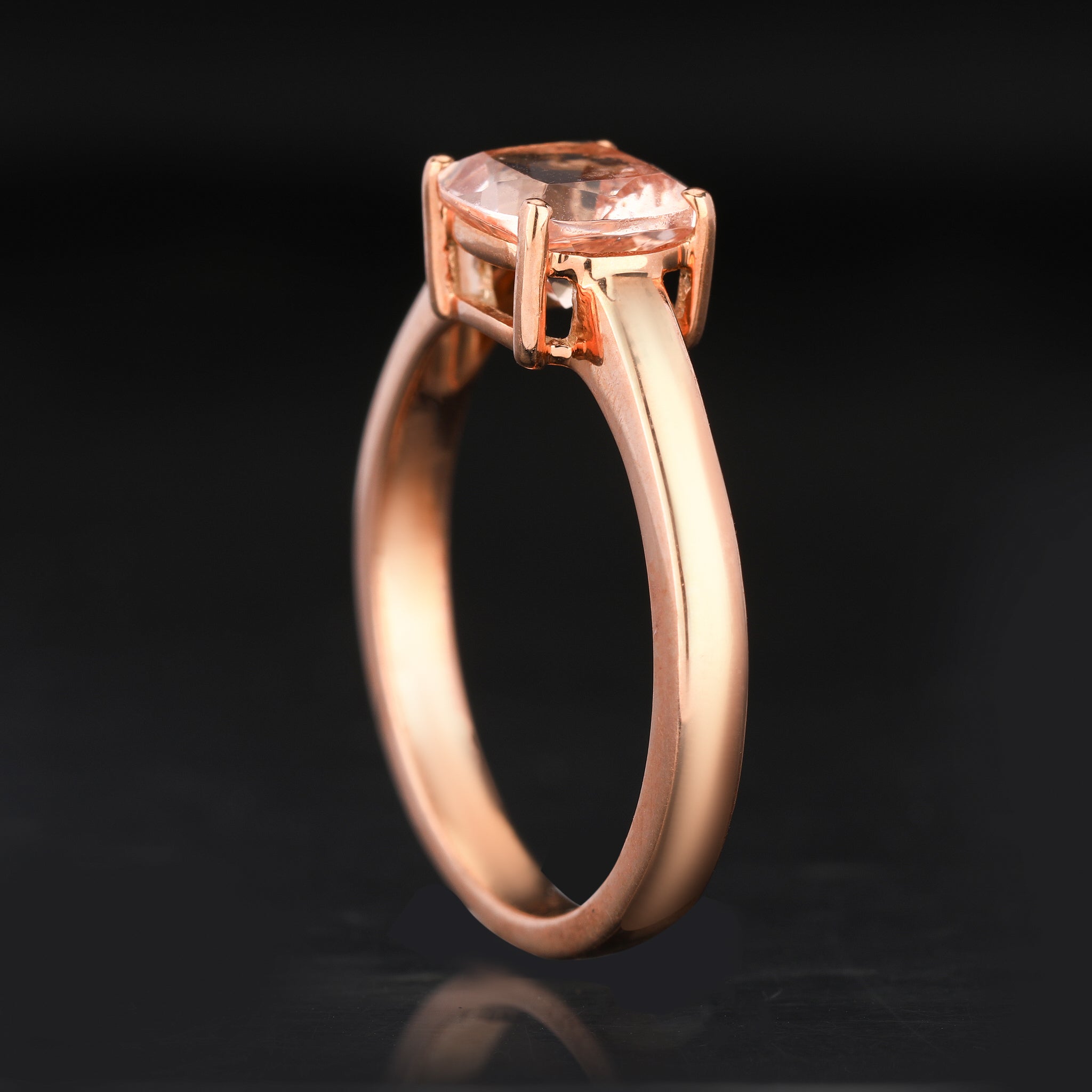 Morganite Ring 1.2 Carats 9K Rose Gold