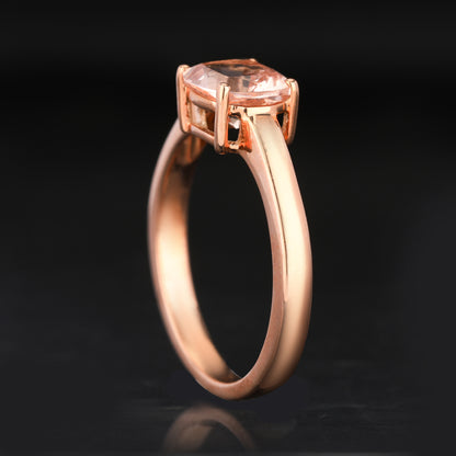 Morganite Ring 1.2 Carats 9K Rose Gold
