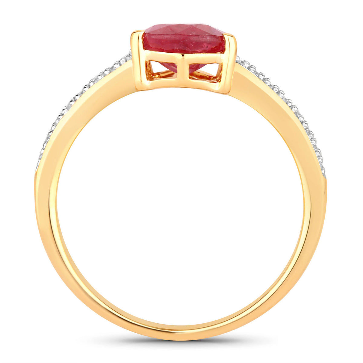 Ruby Ring With Diamonds 1.54 Carats 14K Yellow Gold