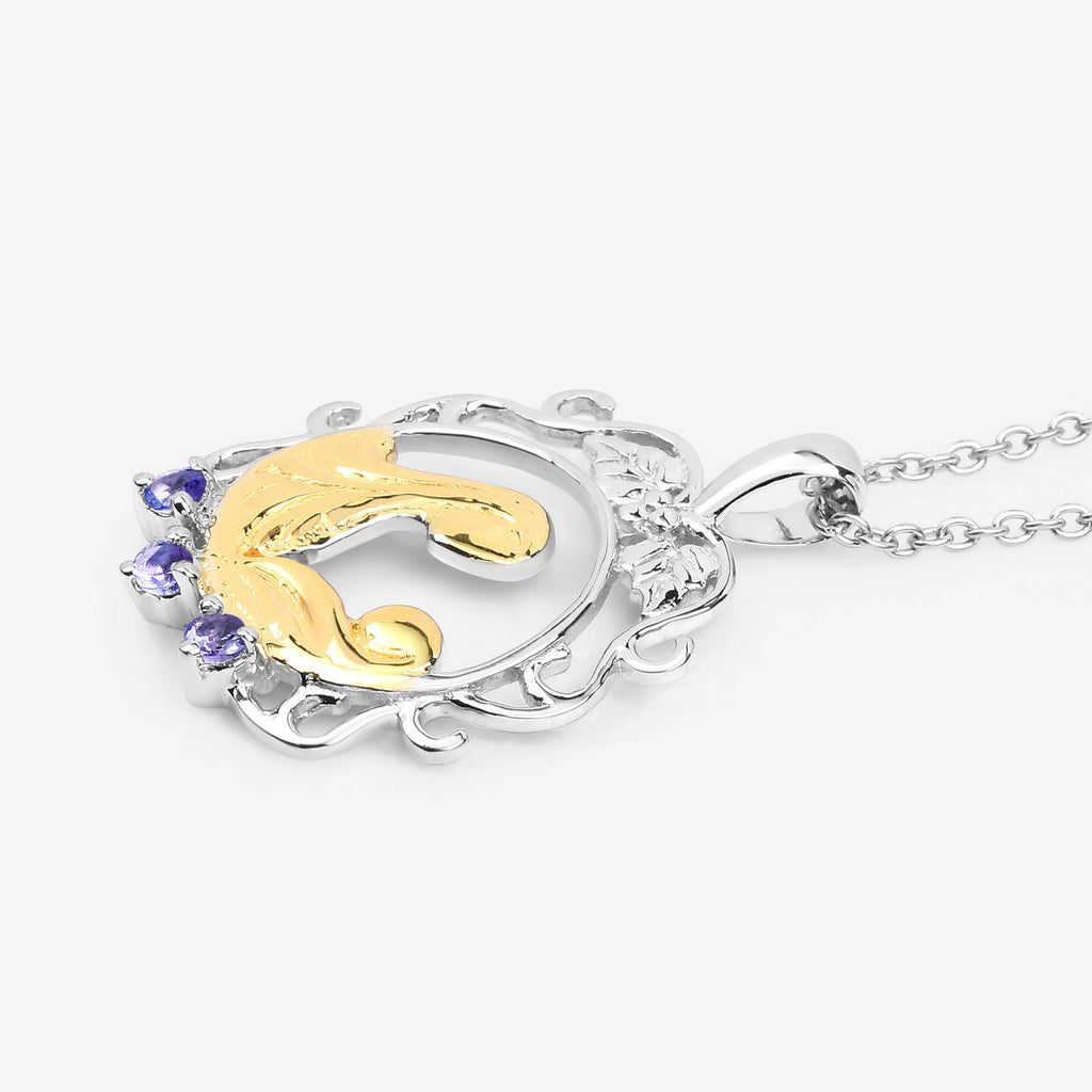 Tanzanite Mom Pendant 0.1 Carats Gold Plated Silver