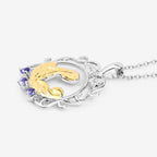Tanzanite Mom Pendant 0.1 Carats Gold Plated Silver