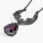 Garnet Bat Necklace 2.44 Carats Sterling Silver