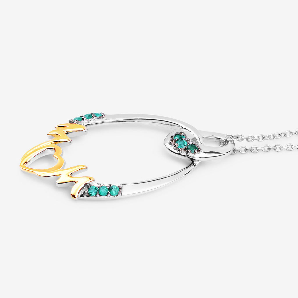 Emerald Mom Pendant 0.14 Carats Gold Plated Silver
