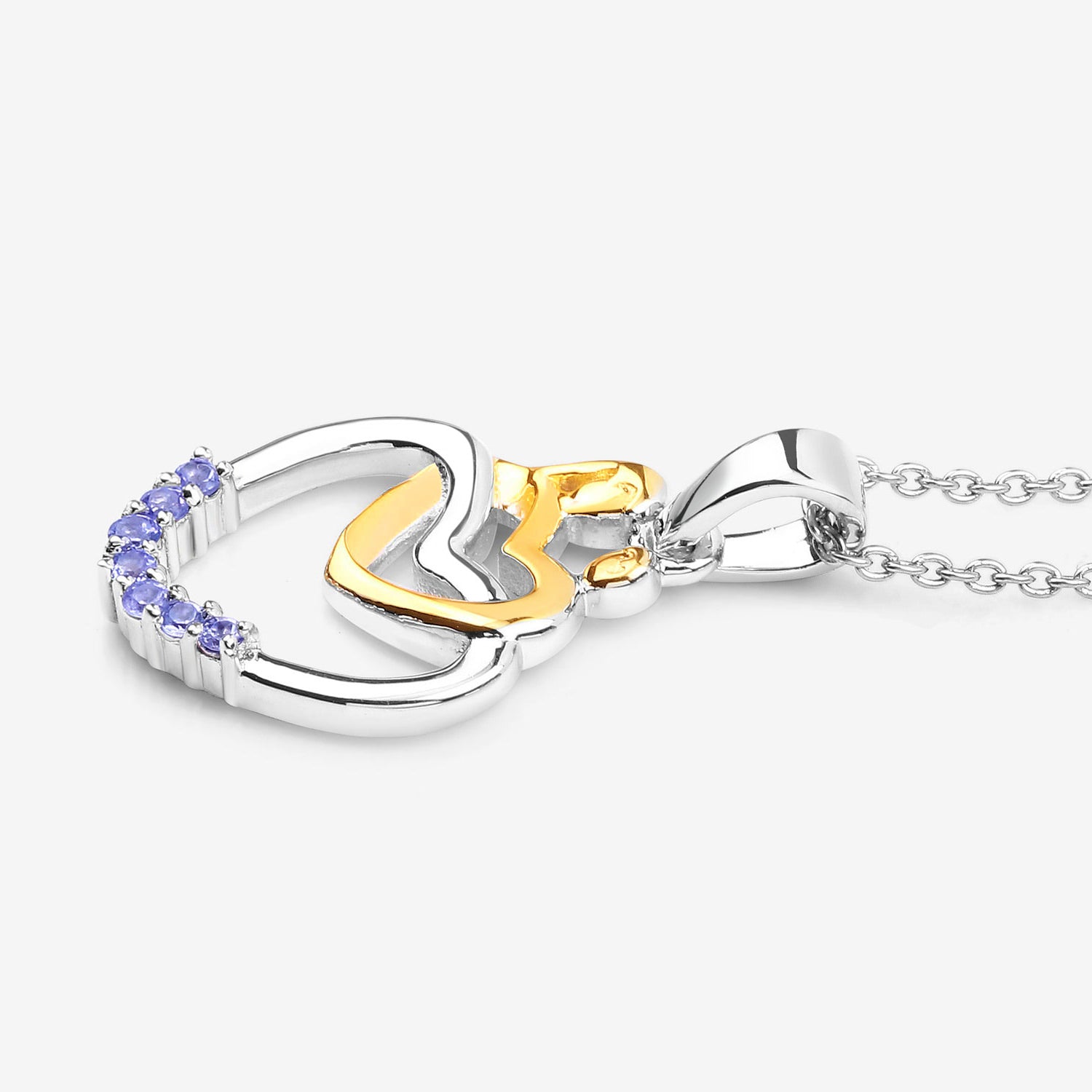 Tanzanite Mom Pendant 0.12 Carats Gold Plated Silver