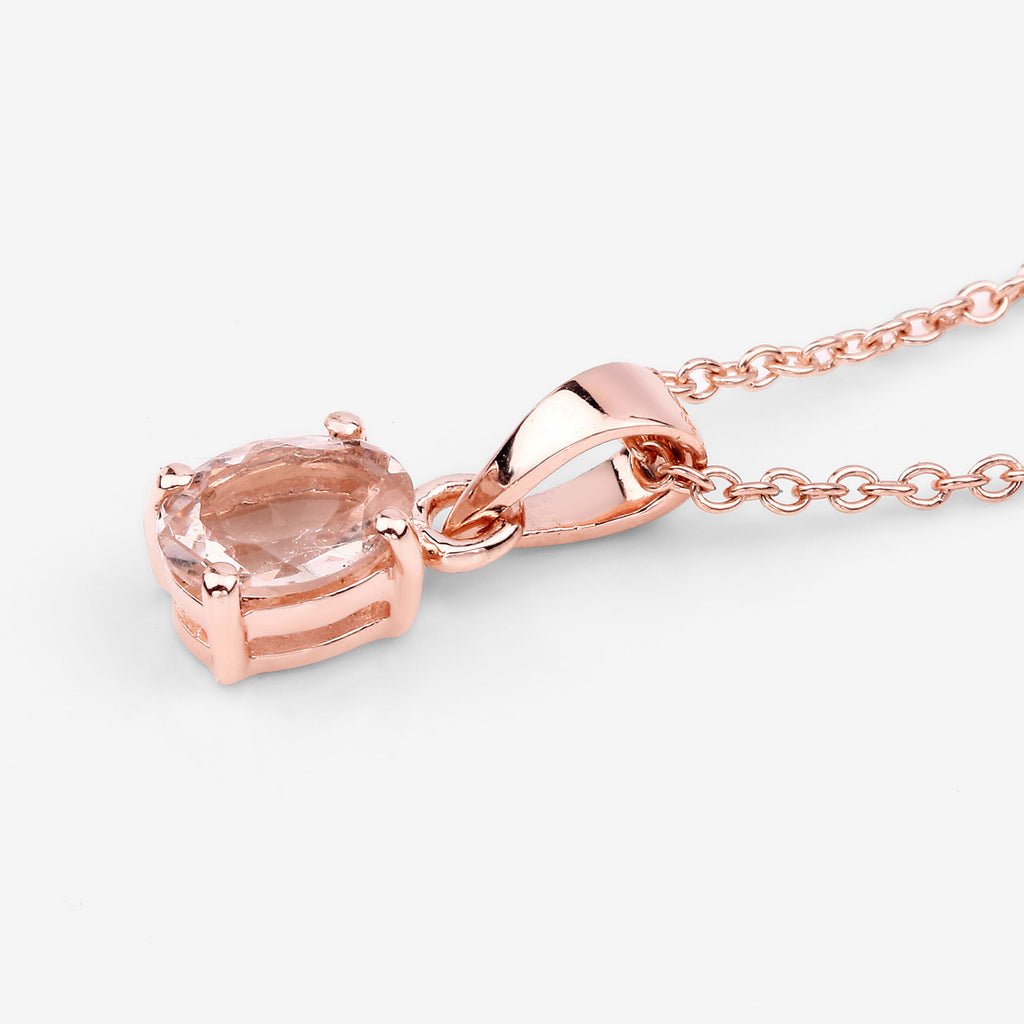 Morganite Pendant 0.68 Carats Gold Plated Silver