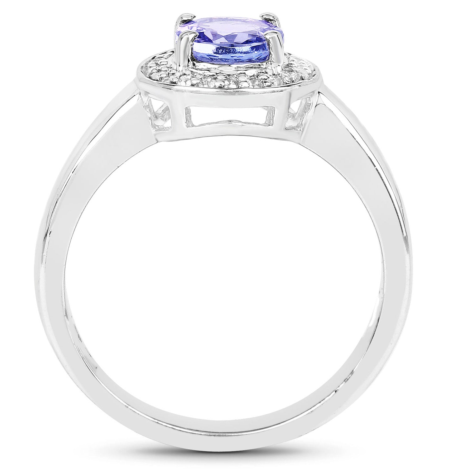 Tanzanite Ring With White Topaz 1.02 Carats Sterling Silver