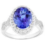 Tanzanite Ring Diamonds 4.1 Carats 14K White Gold