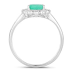 Zambian Emerald Ring With Diamonds 1.18 Carats 10K White Gold