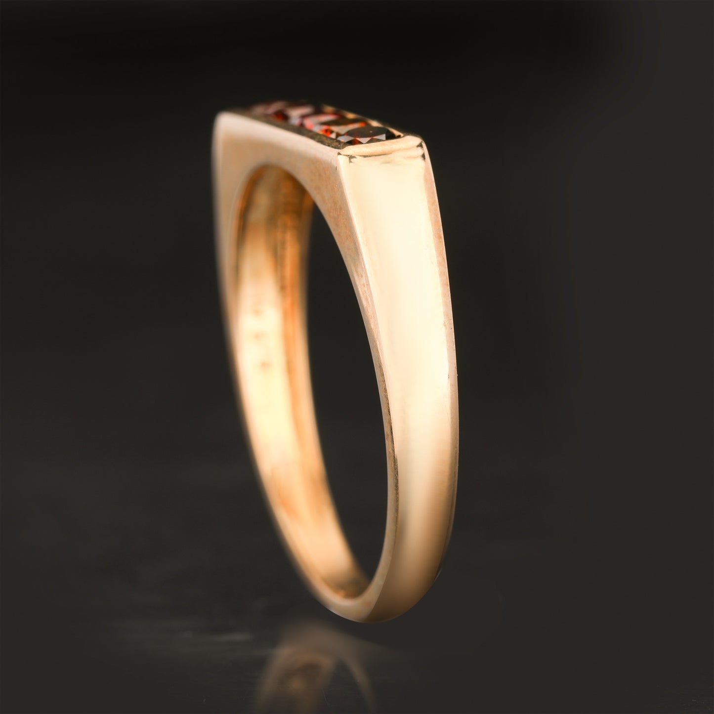 Red Diamond Ring 0.35 Carats 9K Yellow Gold