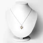 Peridot Mom Heart Pendant With Black Spinel 0.46 Carats Gold Plated Silver