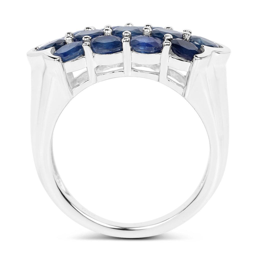 Blue Sapphire Ring 2.58 Carats Sterling Silver