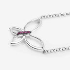 Ruby Butterfly Pendant 0.08 Carats Sterling Silver