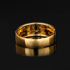 Diamond Band Ring 0.18 Carats Gold Plated Silver