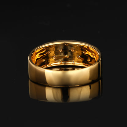 Diamond Band Ring 0.18 Carats Gold Plated Silver