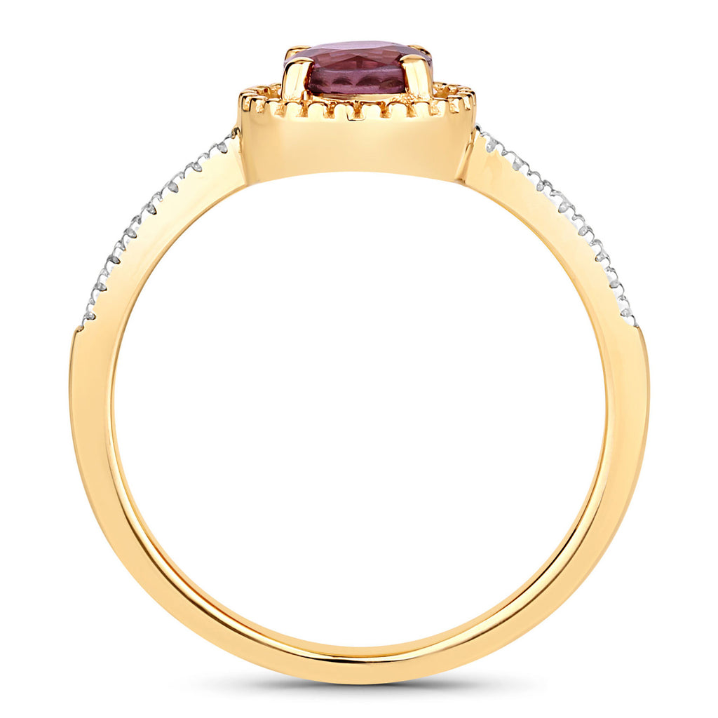 Ruby Ring With Diamonds 0.9 Carats 14K Yellow Gold
