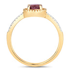 Ruby Ring With Diamonds 0.9 Carats 14K Yellow Gold