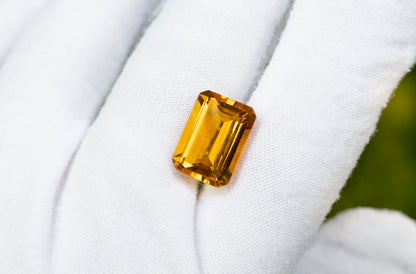 Natural Citrine 6.83 Carat Emerald Cut Loose Gemstone