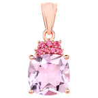 Pink Amethyst Pendant Rhodolite 5.53 Carats 18K Rose Gold Plated Silver