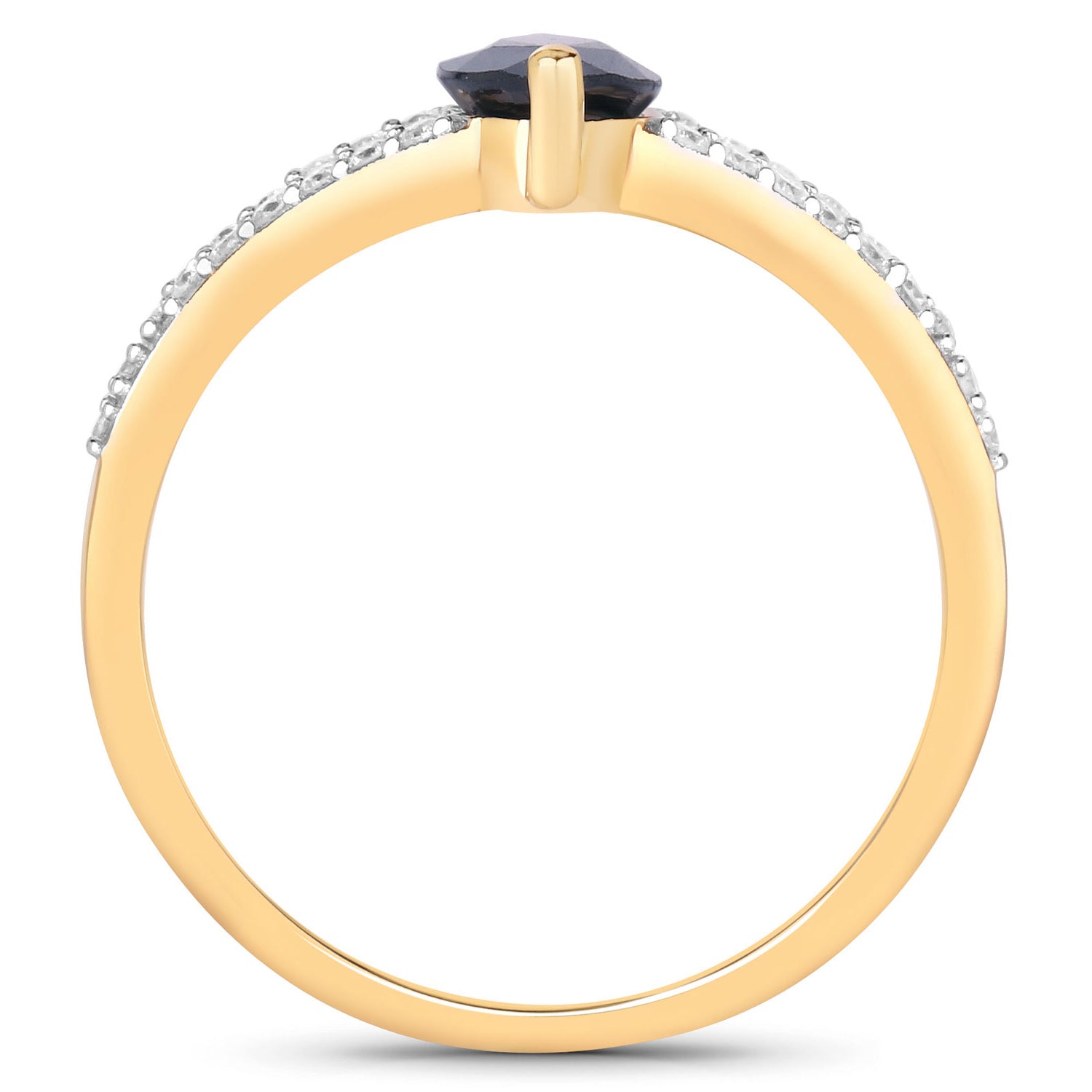 Blue Sapphire Ring With Diamonds 1.46 Carats 14K Yellow Gold