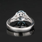 Blue Topaz Ring 2 Carats Sterling Silver