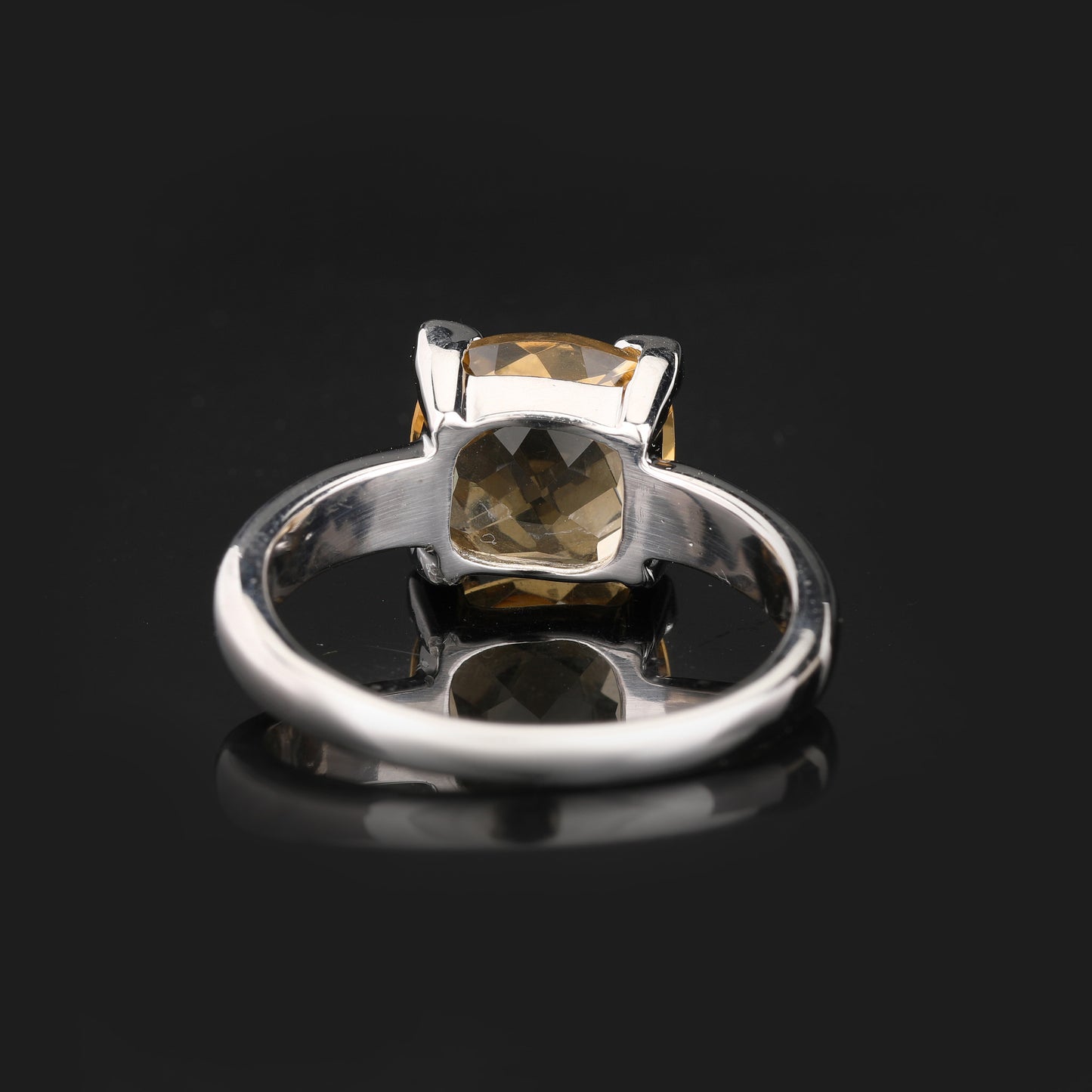 Citrine Ring With Diamonds 3.12 Carats Sterling Silver