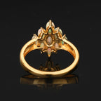 Natural Ethiopian Opal Ring 1.16 Carats Gold Plated Silver