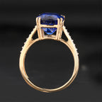 Kyanite Ring With Diamonds 4.92 Carats 9K Yellow Gold