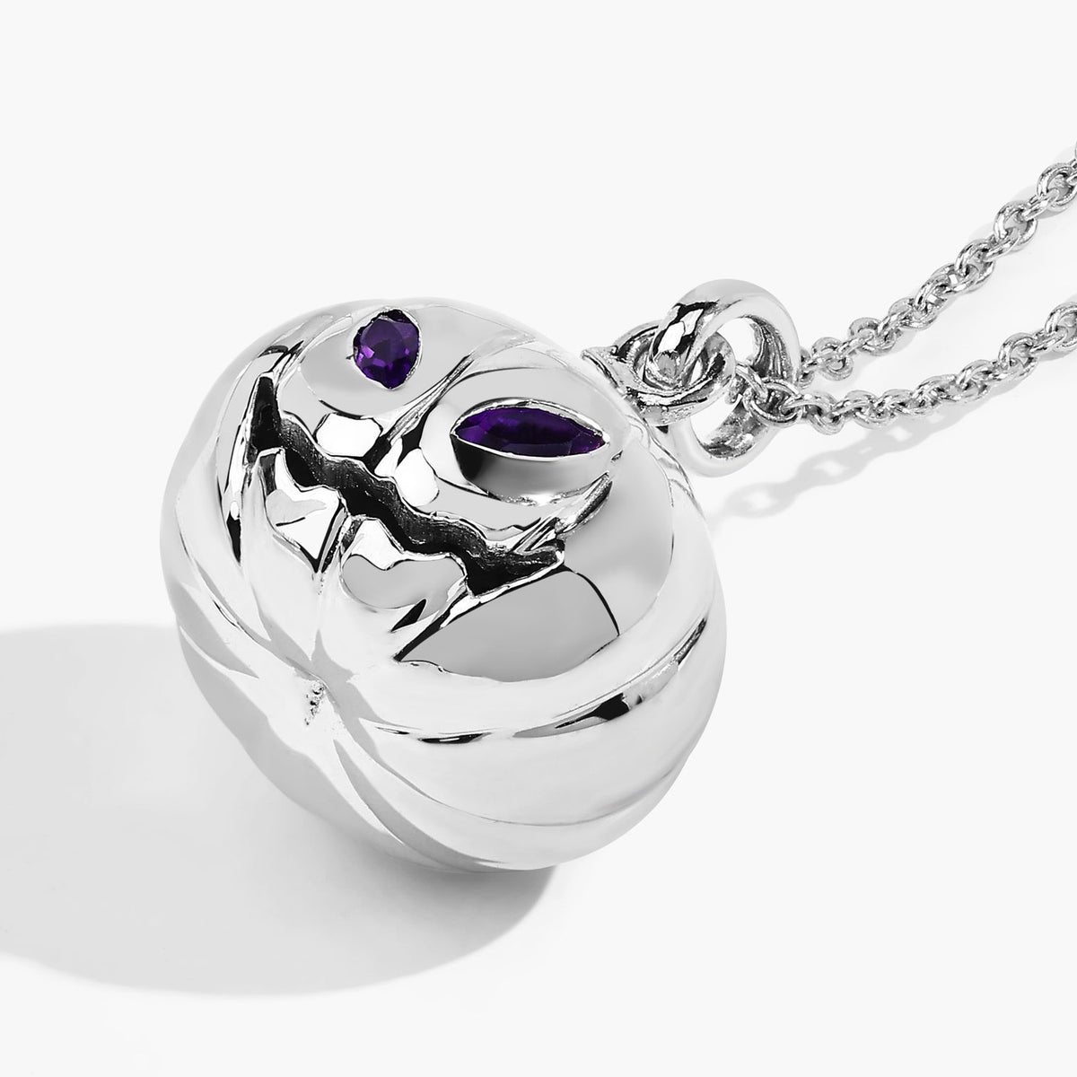 Amethyst Pumpkin Pendant 0.12 Carats Sterling Silver