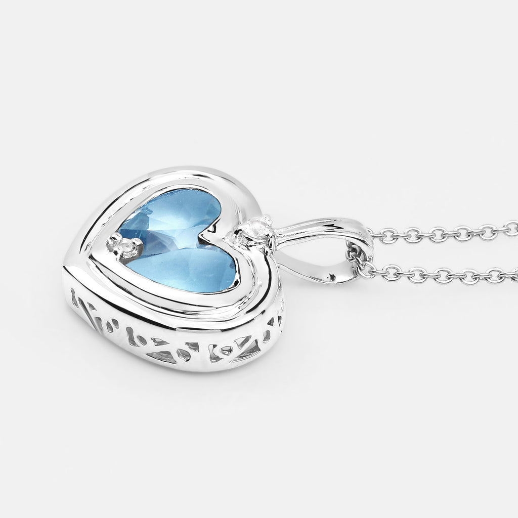 Multicolor Topaz Heart Pendant 2.62 Carats Sterling Silver