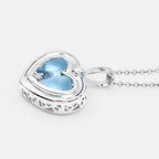 Multicolor Topaz Heart Pendant 2.62 Carats Sterling Silver