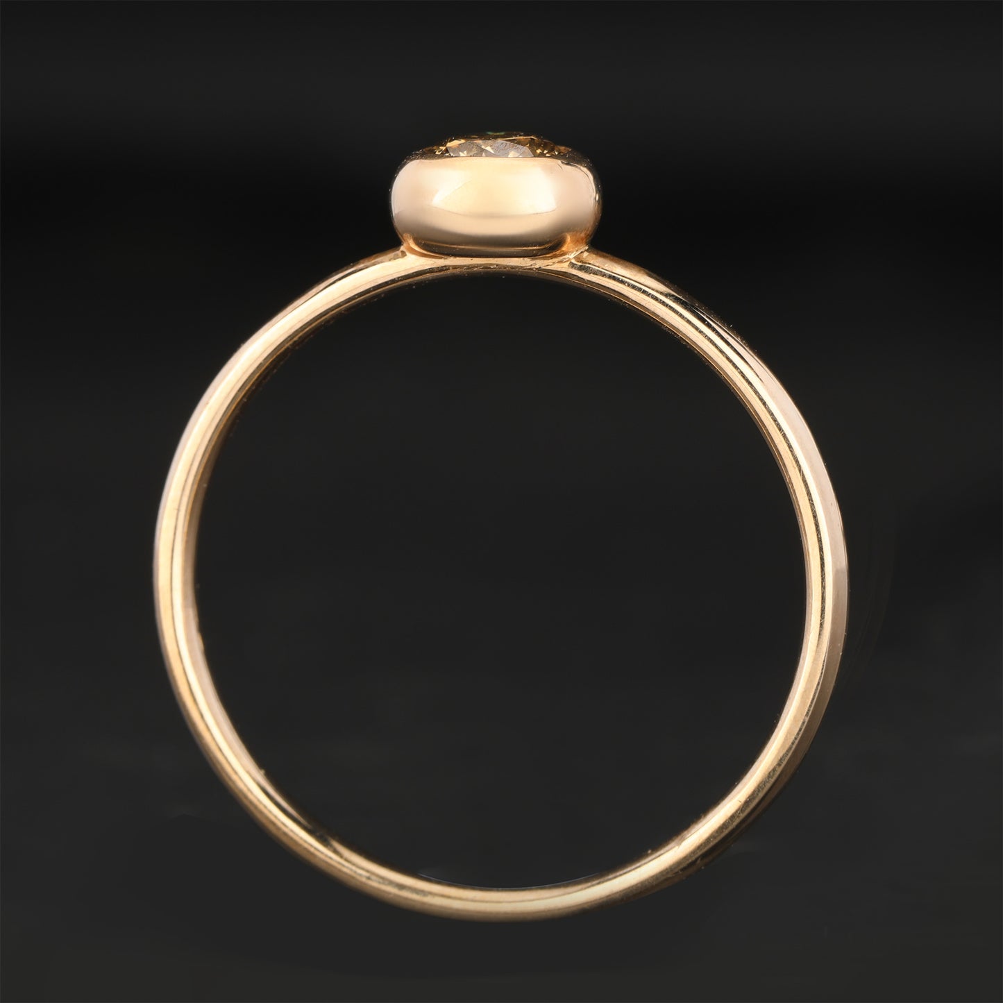Light Brown Diamond Ring 0.33 Carats 9K Yellow Gold