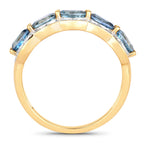 Aquamarine Ring With Diamonds 1.56 Carats 14K Yellow Gold