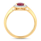 Ruby Ring With Diamonds 0.98 Carats 14K Yellow Gold