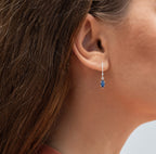 Blue Sapphire Earrings 1.18 Carats 10K White Gold