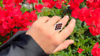 Garnet Cluster Ring 5.21 Carats Sterling Silver