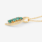 Zambian Emerald Pendant With Diamonds 0.26 Carats 14K Yellow Gold