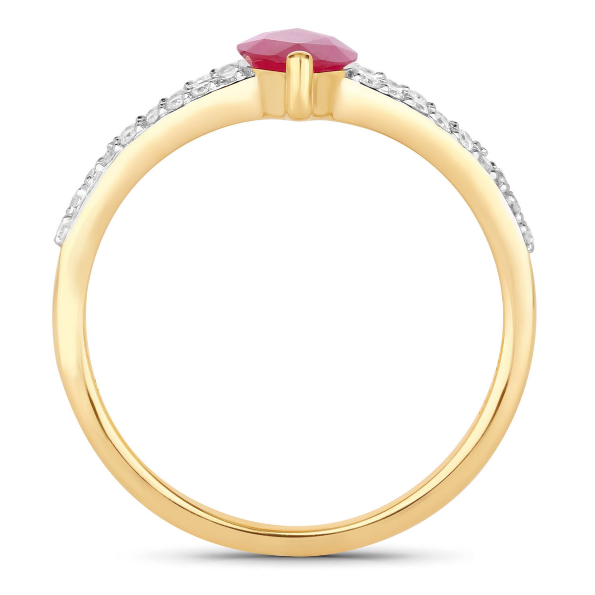 Ruby Ring With Diamonds 1.54 Carats 14K Yellow Gold