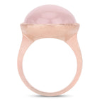 Rose Quartz Ring 15.5 Carats Gold Plated Silver