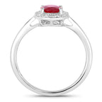 Ruby Ring With Diamonds 1.02 Carats 14K White Gold