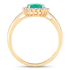 Zambian Emerald Ring With Diamonds 1.3 Carats 10K Yellow Gold