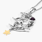 Garnet Flying Witch Pendant 0.3 Carats Sterling Silver