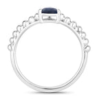 Blue Sapphire Ring 0.48 Carats 14K White Gold