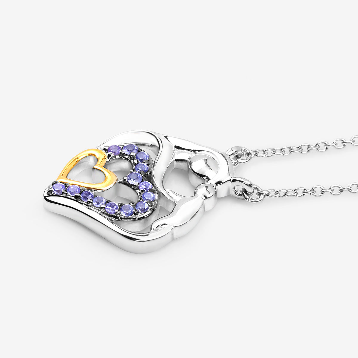Tanzanite Mom Pendant 0.26 Carats Gold Plated Silver