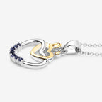 Blue Sapphire Heart Pendant 0.12 Carats Gold Plated Silver