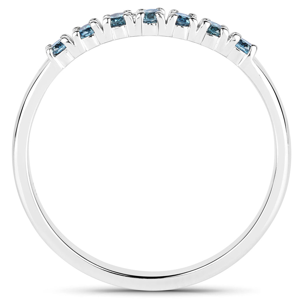 Blue Diamond Ring 0.2 Carats 14K White Gold