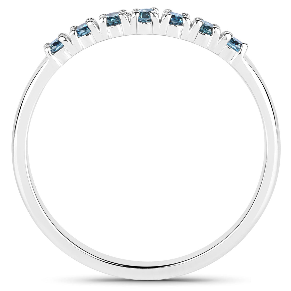 Blue Diamond Ring 0.2 Carats 14K White Gold